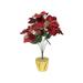 Artificial Red Poinsettia Potted Plant Poinsettia Plant Bonsai Fake Poinsettia Plant Christmas Flowers Decorations In Pot