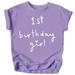 Girls 1st Birthday Shirt Heart Birthday Girl Shirt for Baby Girls One Year Old Retro Birthday Purple Shirt 18 Months