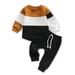 Lovebay Infant Baby Boy Color Block Sweatshirt Sweatpants Outfits Tracksuit Set 18-24 Months