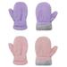 American Trends Toddler Mittens Unisex Fleece Lined Gloves Baby Winter Warm Mittens for Kids Boys and Girls -2 Pairs Pack XL Pink & Light Purple