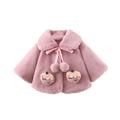 Winter Savings Clearance! Suokom Toddler Baby Girls Winter Bow Thicken Warm Outerwear Jacket Fruit Coat Cloak Baby Sweater Girls Outerwear Jackets & Coats Purple