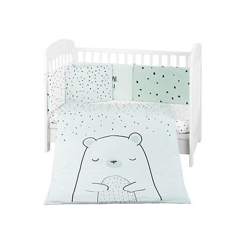 Kinderbettwäsche Bär 6-tlg. Decke 135 x 95 Bettwäsche grün
