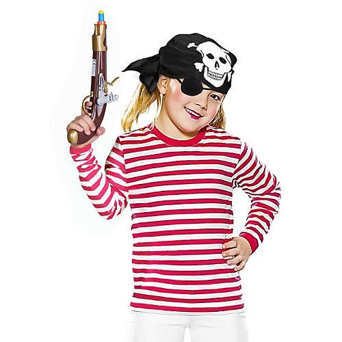 Piratenkostüm Kinder 4-teilig mit Piratenpistole rot Kinder