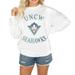 Women's Gameday Couture White UNC Wilmington Seahawks Good Vibes Premium Fleece Drop Shoulder Pullover Sweatshirt