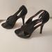 Coach Shoes | Coach Black Leather Open-Toe Platform Stiletto Sandals Size 7.5 | Color: Black | Size: 7.5