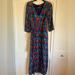 Anthropologie Dresses | Anthropologie Maeve Maxi Dress With Waist-Tie Pink Blue Pockets Print Size 10 | Color: Blue/Pink | Size: 10