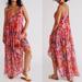 Free People Dresses | Free People Julianna Maxi Dress Ruffled Tiers V Neck Floral Print Cherry Med Nwt | Color: Pink/Red | Size: M