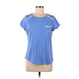 Nautica Short Sleeve T-Shirt: Blue Print Tops - Women's Size Medium