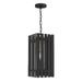 1 Light Outdoor Pendant Lantern in Industrial Style 8 inches Wide By 18 inches High-Black/Satin Brass Finish Bailey Street Home 218-Bel-4188809