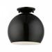 1 Light Semi-Flush Mount in Mid Century Modern Style-9.25 inches Tall and 10 inches Wide-Shiny Black Finish Bailey Street Home 218-Bel-4615539