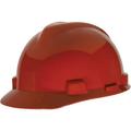 MSA V-Gard Standard Slotted Hardhat Cap w/ Fas-Trac Suspension Red (6 Units)