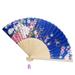 Home Decor Vintage Bamboo Folding Hand Held Flower Fan Chinese Dance Party Pocket Gifts