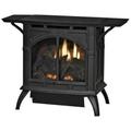 Empire 22 in. Vent Cast Iron Stove Contour Burner Log Set Matte Black - Liquid Propane & Intermittent Pilot