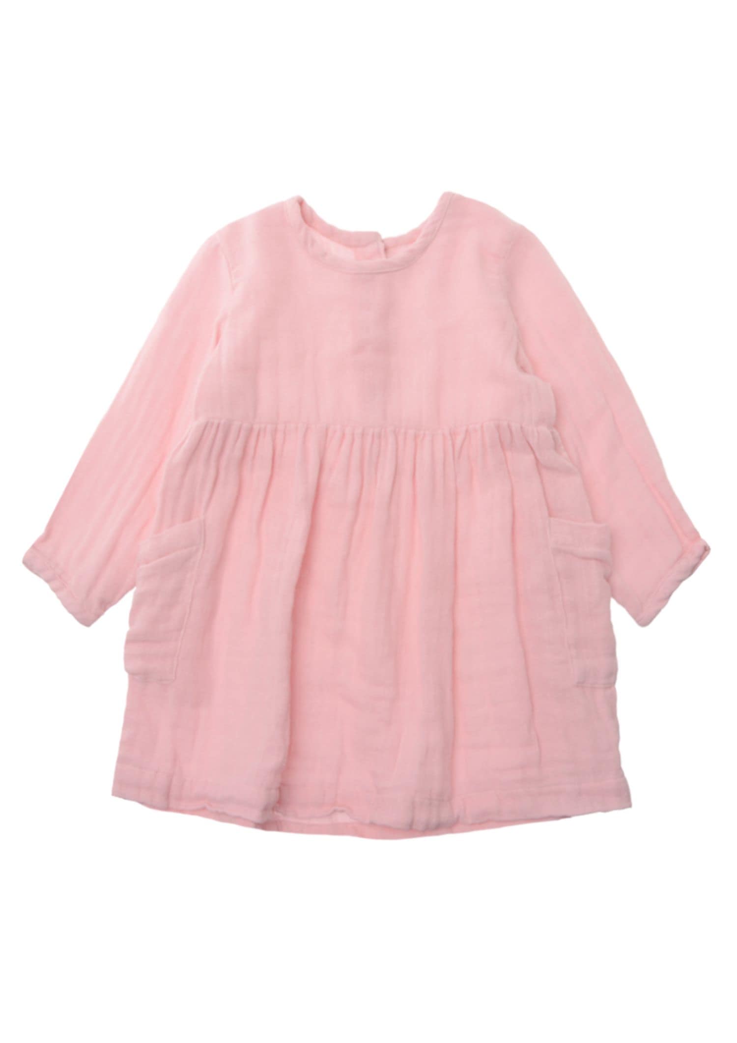 Sommerkleid LILIPUT "rosenholz", Mädchen, Gr. 62/68, EURO-Größen, rosa, 100% Baumwolle, unifarben, normal, Kleider Sommerkleid, mit geraffter Naht