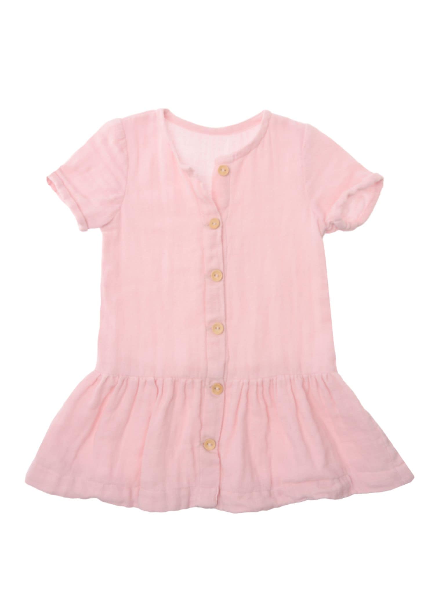 Sommerkleid LILIPUT, Mädchen, Gr. 62/68, EURO-Größen, rosa, 100% Baumwolle, unifarben, normal, Kleider Sommerkleid, mit durchgehender Knopfleiste