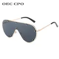 OEC CPO-Lunettes de soleil sans monture pour femme paire de verres solaires vintage UV400