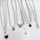 Kpop – collier pendentif papillon Y2k pour femmes couleur argent brillant chaîne en cœur