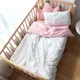 Parure de lit en coton pour bébé ensemble de literie pour berceau avec taie d'oreiller drap