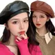 Béret français en laine pour femmes et filles bonnet d'hiver chaud casquette vintage uni