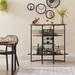 VECELO Industrial Bar Unit Wine Rack Table Modern Home Liquor Bar Table with Storage and Footrest