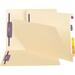 Smead End Tab File Folder with SafeSHIELD Fastener and Shelf-Master Reinforced Tab Letter - 8 1/2 x 11 Sheet Size - 3/4 Expansion - 2 x 2S Fastener(s) - 2 Fastener Capacity for Folder - 50 / Box