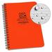 Rite In The Rain Weatherproof Side Spiral Notebook 4.625 x 7 Orange Cover Universal Pattern (No. OR73)