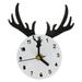 Etereauty European Classic Silent Wall Clock Cool Rural Wooden Deer Head Clock Wall Decoration Gift (Brown)