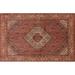 Ahgly Company Machine Washable Indoor Rectangle Traditional Copper Red Pink Area Rugs 2 x 4