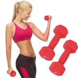 A Pair Neoprene Dumbbell Barbell Neoprene Coated Weights 6 / 8 / 10 /12 15 Pound -Slip -roll Hex Shape Colorful