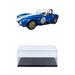 Diecast Car w/Display Case - 1965 Shelby Cobra 427 S/C #21 Convertible Blue with White Stripes - Shelby Collectibles SC112BU - 1/18 scale Diecast Model Toy Car