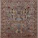 Ahgly Company Indoor Square Mid-Century Modern Red Brown Oriental Area Rugs 3 Square