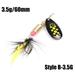 1Pc Hot Sequins Portable Durable Fishing Lure Treble Hook Crank Bait Spoon Spinner STYLE B- 3.5G