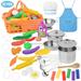WHDZ Play Kitchen Accessories Set Kids Cooking Toys Pretend Play Toys with Stainless Steel Cookware Pots and Pans Set for Kids Girls Boys Toddlers