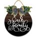 Eveokoki 12 Our Family Wreath Hanging Welcome Sign Front Door Signs Wooden Farmhouse Rustic Decor with Vivid Greenery Home Decor for Front Door Fall Winter Housewarming Gifts