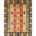 Ahgly Company Indoor Rectangle Abstract Brown Red Abstract Area Rugs 2 x 3