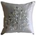 Custom Pillow Case Silver Beige Pillow Cover Mother Of Pearls Tree Pillow Cover 14x14 inch (35x35 cm) Throw Pillow Cover Square Silk Pillow Cover for Couch Floral - Silver Leaf