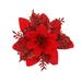 Naierhg 2 Pcs Christmas Artificial Flower Glitter Golden Powder Double-layer DIY Anti-fade Realistic Scene Layout Wreath Accessories Xmas Tree Decoration Fake Flower for Festival