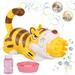 LELINTA 2PCS Dinosaur Tiger Unicorn Bubble Guns with Solution Automatic Bubble Blower for Kids Summer Pool Toys Party Favors Toddlers Kids Outdoor and Indoor Toys Pink Blue Yellow