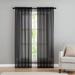 Sheer Curtains Window Panels Sheer Curtains 79 inch Length 1 Panels Set Semi Sheer Drapes for Bedroom/Living Room W39 x L79 Black