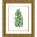 Popp Grace 12x14 Gold Ornate Wood Framed with Double Matting Museum Art Print Titled - Custom Paradise Palm Leaves on white IV