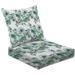 2-Piece Deep Seating Cushion Set Watercolor mint mauve taupe flowers isolated white Beautiful floral Outdoor Chair Solid Rectangle Patio Cushion Set