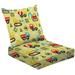 2-Piece Deep Seating Cushion Set seamless industry vehicle cartoon Outdoor Chair Solid Rectangle Patio Cushion Set