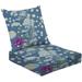 2-Piece Deep Seating Cushion Set Floral Big Flowers Seamless Daisy Flowers fon Tablecloth Dress Modern Outdoor Chair Solid Rectangle Patio Cushion Set