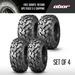 4PCS OBOR RIPLE 25x8R12 Front & 25x10R12 Rear ATV UTV Tires Set 6PR GNCC Racing Tires 25x8-12 & 25x10-12 All-Terrain Radial Utility ATV Mud Off-Road Tires