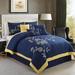 Winston Porter Bukovinka Navy Modern & Contemporary Comforter Set Polyester/Polyfill/Microfiber in Blue | King | Wayfair