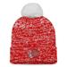 Women's Fanatics Branded Red Chicago Blackhawks Glimmer Cuffed Knit Hat with Pom