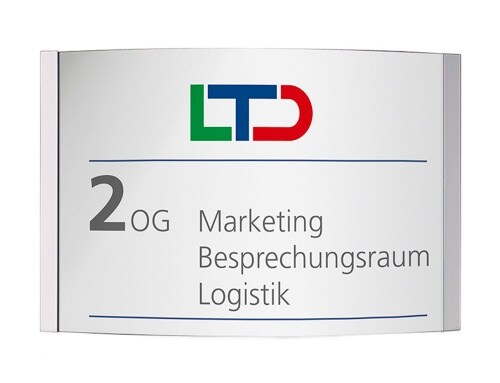 ORLANDO Wegweiser zur Wandmontage, 21 x 62 cm, silber Image