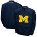 Men's Franchise Club Navy Michigan Wolverines Windshell Big Logo V-Neck Pullover Jacket
