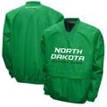 Men's Franchise Club Kelly Green North Dakota Windshell Big Logo V-Neck Pullover Jacket