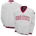 Men's Franchise Club White Ohio State Buckeyes Members Windshell V-Neck Pullover Jacket